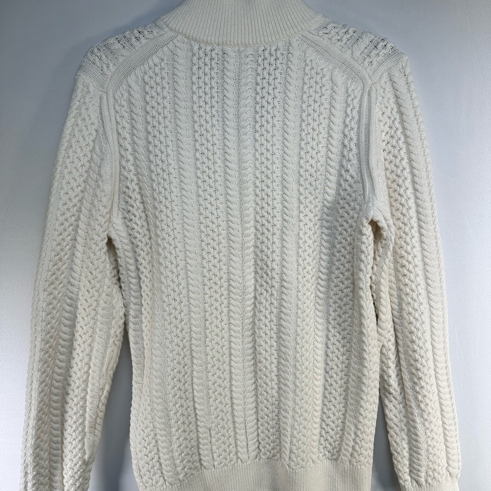 Reiss Cream Cable-Knit Half-Zip Sweater - Picture 3 of 5